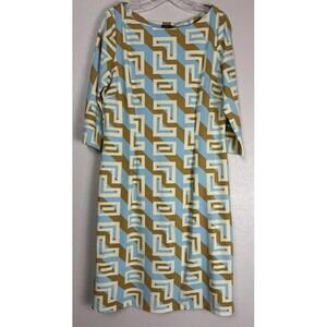 J. McLaughlin Sayagata Greek Key Dress 3/4 Sleeve XL‎ 1911